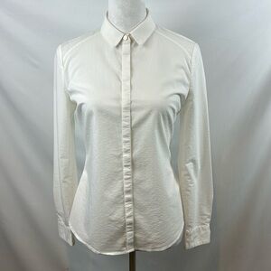 Ted Baker London White Long Sleeve Casual Button-Down Shirt Top Blouse Size S